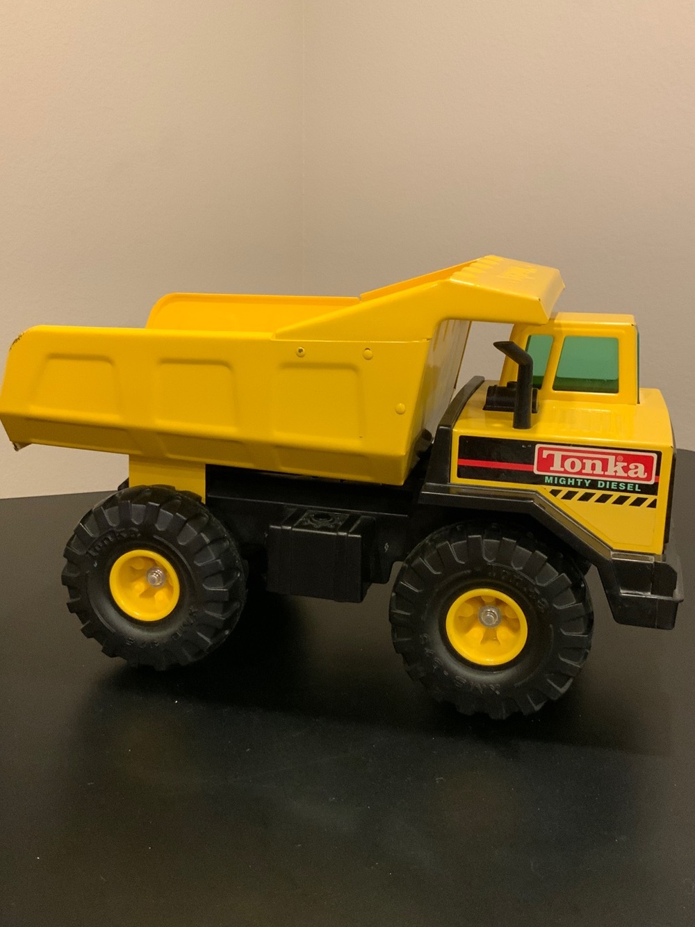Tonka Mighty Diesel Yellow & Black Dump Truck Pressed Steel Made in USA